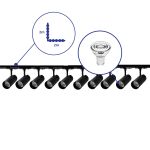 Set completo 1-Fase Rail L 2 x 2 Metro Nero | incl. 10x Faretti + GU10 2700K 3W Dimmerabile + Tappo Di Chiusura, Connettore di Alimentazione e L -Connettore