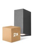 Pacco doppio D'Lite Luce Da Parete Vrebos Aluminium Nero | Adatto per 2x GU10