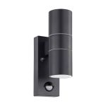Eglo Luce Da Parete Riga 5 Acciaio Antracite Up & Down 2W 250lm - 830 Luce Calda -  | IP44 - Sensore Di Movimento