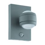 Eglo Luce Da Parete Sesimba 1 Acciaio Argento Up & Down 3W 330lm - 830 Luce Calda -  | IP44 - Sensore di Movimento e Luce