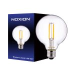 Noxion Lucent LED E27 Globe Filamento Chiara 95mm 7.3W 806lm - 827 Bianco Molto Caldo | Sostitutiva 60W