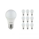 Confezione Multipack 10x Noxion Lucent Classic LED E27 Pera Ghiaccio 4.9W 480lm - 840 Bianco Freddo | Sostitutiva 40W