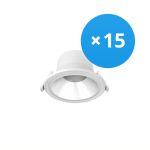 Confezione Multipack 15x Noxion Downlight LED Apollo 9W 1100lm 60D - 840 Bianco Freddo | 145mm - UGR <19