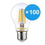 Confezione Multipack 100x Noxion Lucent LED E27 Pera Filamento Chiara 4.5W 470lm - 822-827 Dim To Warm | Dimmerabile - Sostitutiva 40W