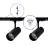 Set completo 1-Fase Rail 1 Metro Nero | incl. 2x Faretti + GU10 2700K 3W Dimmerabile + Tappo Di Chiusura, Connettore di Alimentazione