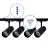 Set completo 1-Fase Rail 1 Metro Nero | incl. 4x Faretti + GU10 2700K 3W Dimmerabile + Tappo Di Chiusura, Connettore di Alimentazione