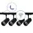 Set completo 1-Fase Rail L 1 x 1 Metro Nero | incl. 4x Faretti + GU10 2700K 3W Dimmerabile + Tappo Di Chiusura, Connettore di Alimentazione e L -Connettore