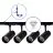 Set completo 1-Fase Rail L 1 x 1,5 Metro Nero | incl. 4x Faretti + GU10 2700K 3W Dimmerabile + Tappo Di Chiusura, Connettore di Alimentazione e L -Connettore