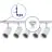 Set completo 1-Fase Rail L 1 x 1,5 Metro Bianca | incl. 5x Faretti + GU10 2700K 3W Dimmerabile + Tappo Di Chiusura, Connettore di Alimentazione e L -Connettore