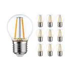 Confezione Multipack 10x Noxion Lucent LED E27 Sferica Filamento Chiara 2.5W 250lm - 827 Bianco Molto Caldo | Sostitutiva 25W