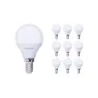 Confezione Multipack 10x Noxion Lucent Lustre LED E14 Sferica Ghiaccio 2.5W 250lm - 827 Bianco Molto Caldo | Sostitutiva 25W