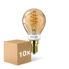 Confezione Multipack 10x Philips Master Value LED Lustre E14 Sferica Filamento Chiara 2.6W 136lm - 918 Bianco Molto Caldo | Miglior Resa Cromatica - Dimmerabile - Sostitutiva 15W
