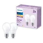 Confezione Multipack 2x Philips Bulbo LED E27 Pera Ghiaccio 7W 806lm - 827 Bianco Molto Caldo